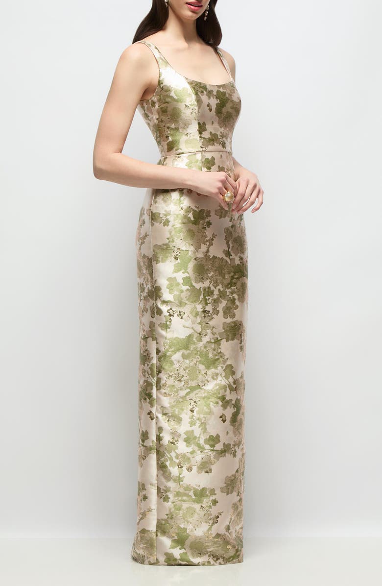 Alfred Sung Julian Abstract Floral Jacquard Gown, Alternate, color, Peridot Blush