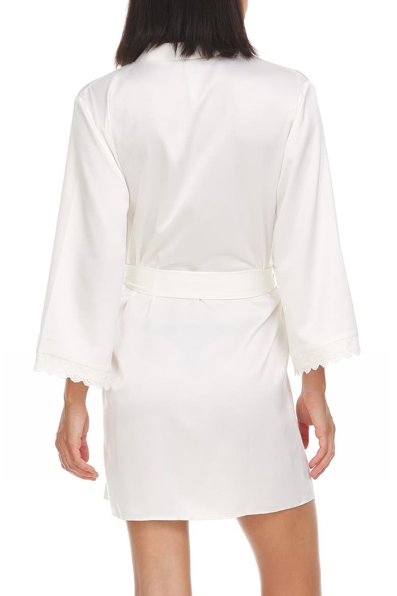 Victoria Lace Trim Charmeuse Wrap, Alternate, color, IVORY