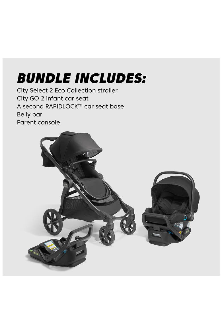 City Select® 2 Collection Stroller, RAPIDLOCK™ Car Seat Base & City GO™ 2 Infant Car Seat Travel System, Alternate, color, LUNAR BLACK