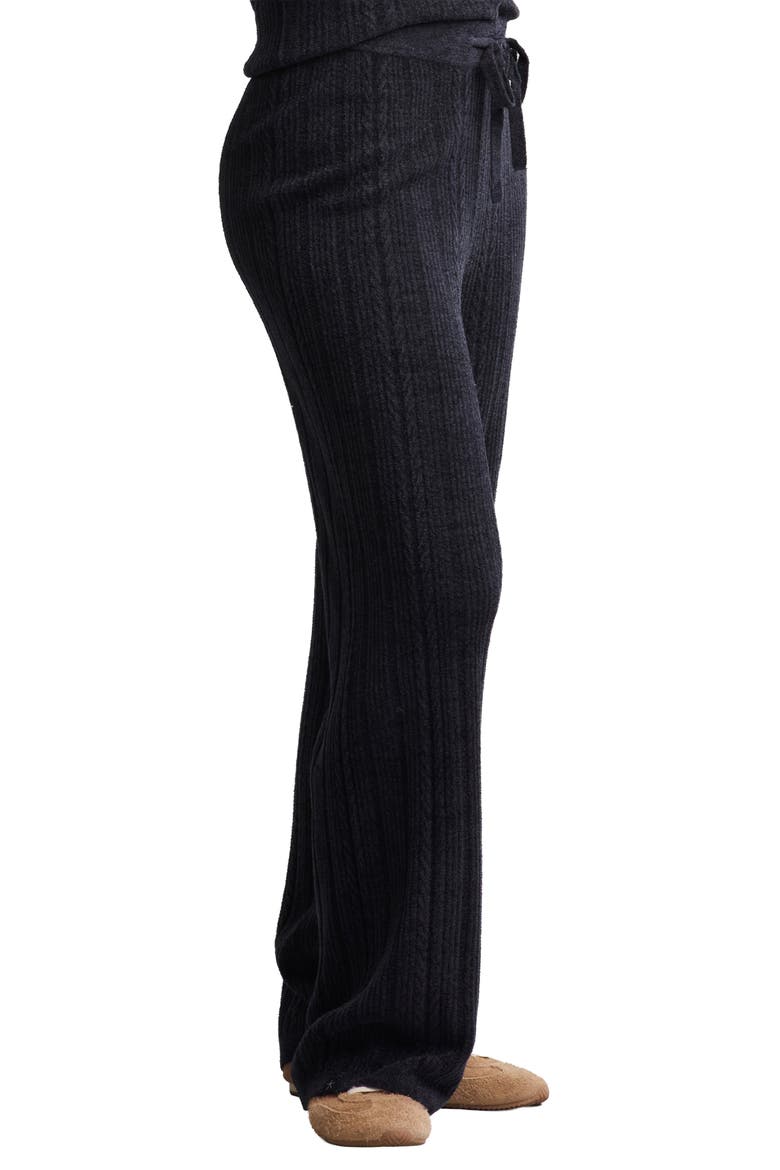 CozyChic® Ultra Lite® Cable Knit Lounge Pants, Alternate, color, BLACK