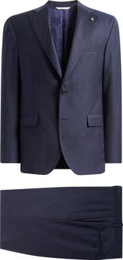 Jack Victor Mason Regular Fit Navy Denim Effect Wool Suit