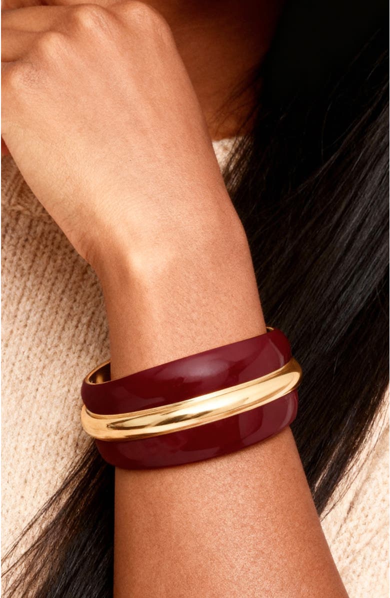 RETRO CHIC Ostuni Bangle, Alternate, color, White & Gold