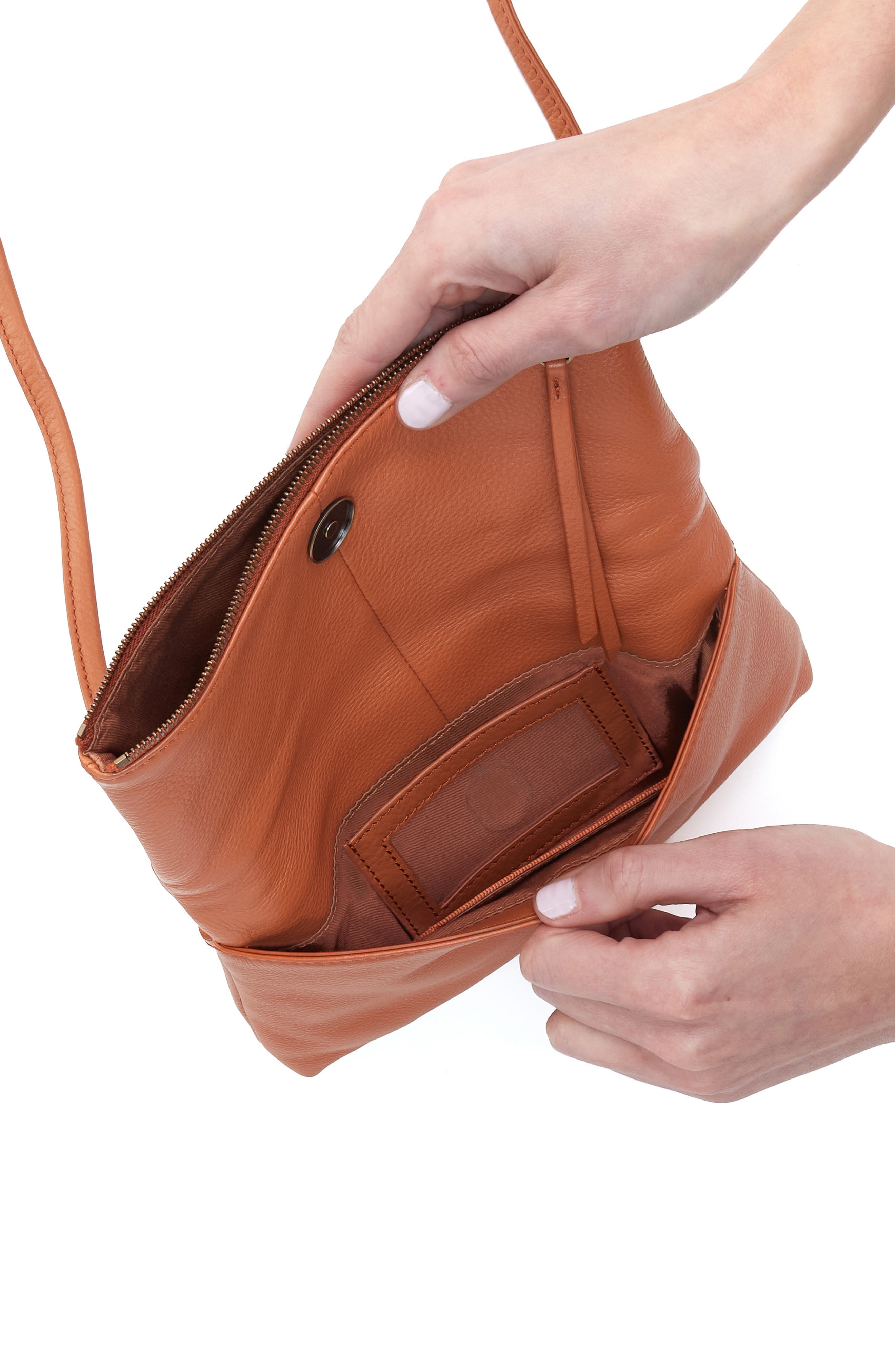 HOBO Small Grant Leather Crossbody Bag, Alternate, color, Butterscotch