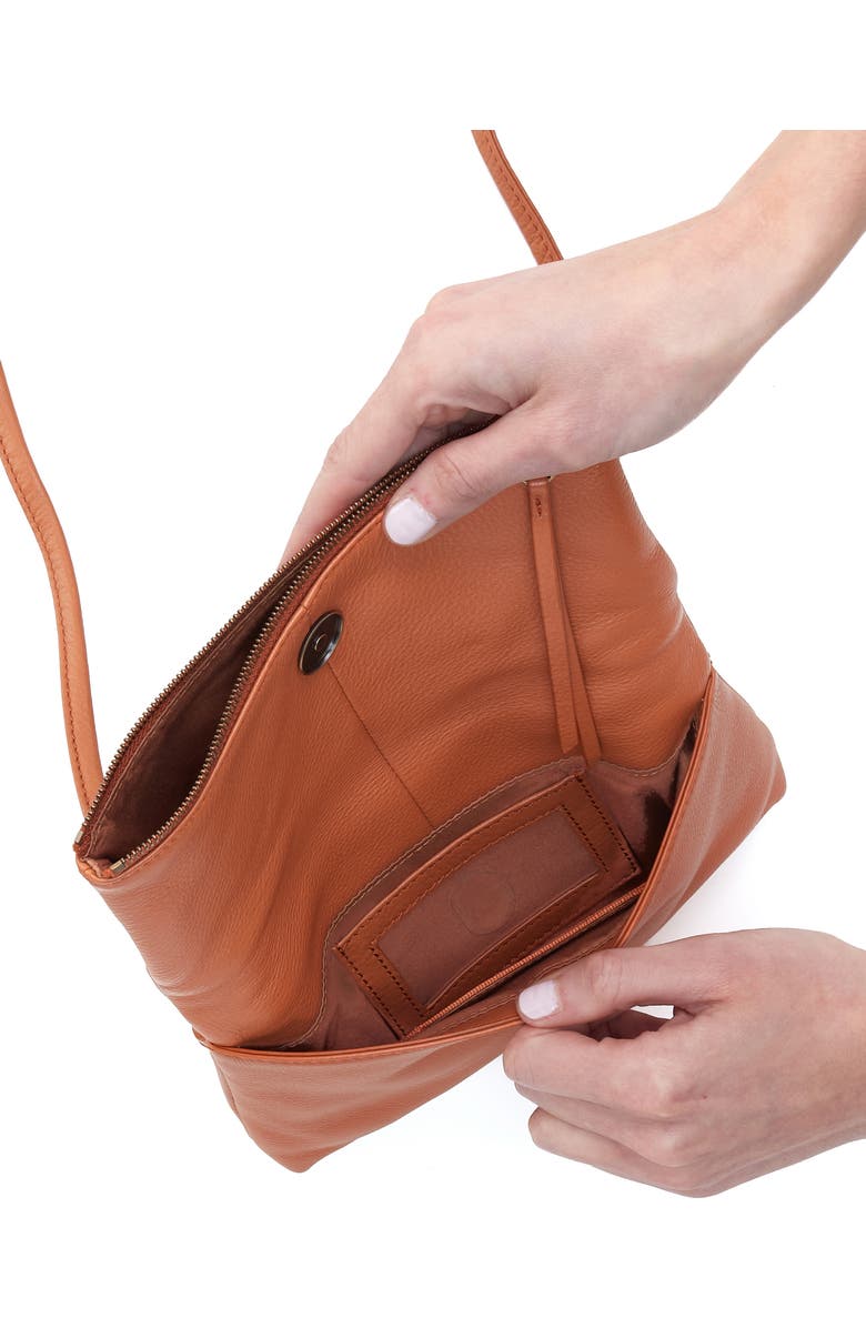 HOBO Small Grant Leather Crossbody Bag, Alternate, color, Butterscotch