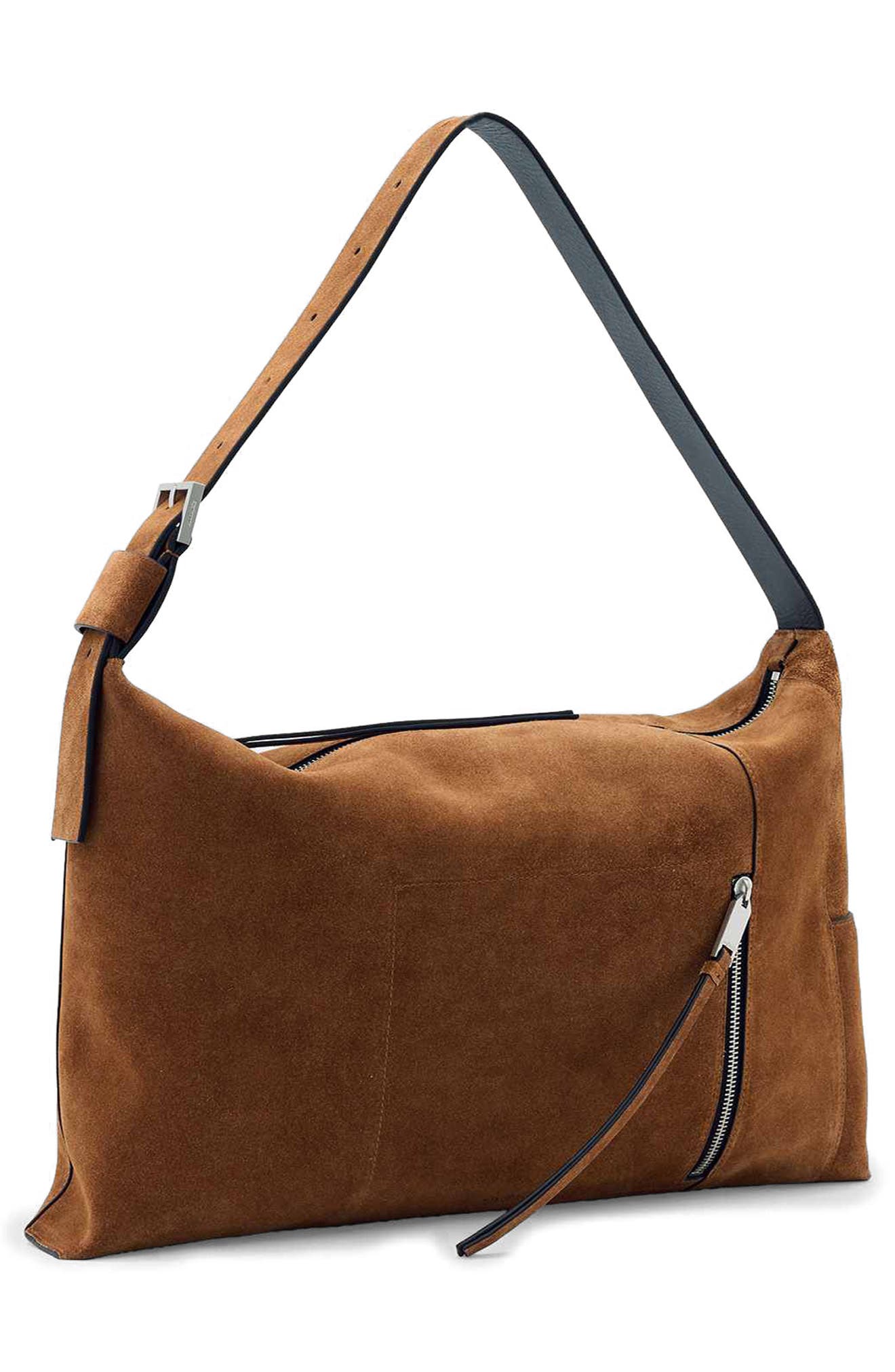 Medium Alba Suede Shoulder Bag, Alternate, color, ARIZONA TAN BROWN