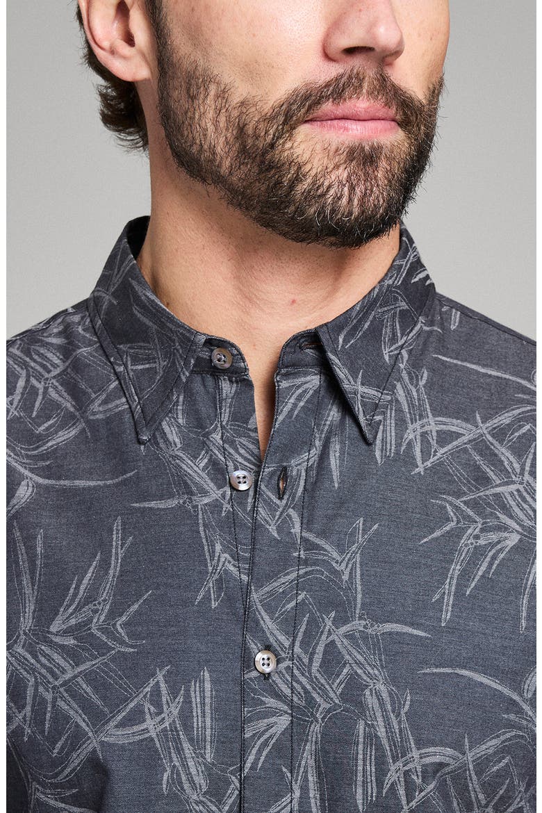 Mélange Reeds Wilson Button-Up Shirt, Alternate, color, BLACK