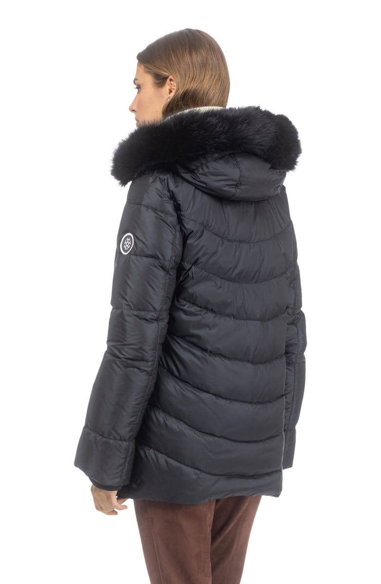 GORSKI Apres-Ski Jacket With Detachable Hood Trim, Alternate, color, Black/Black