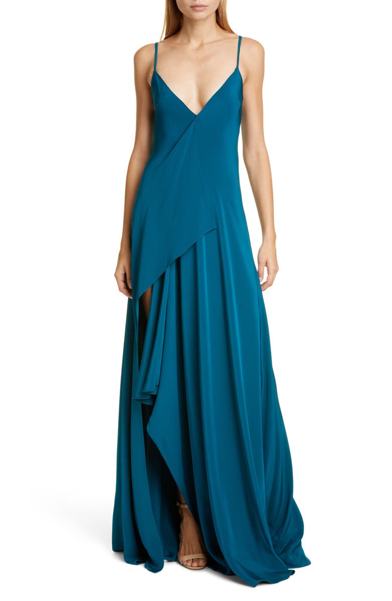 CUSHNIE Drape Panel Gown, Main, color, 