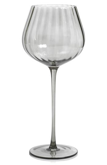 Zodax Malden Optic Set Of 4 Red Wine Glasses In Gray