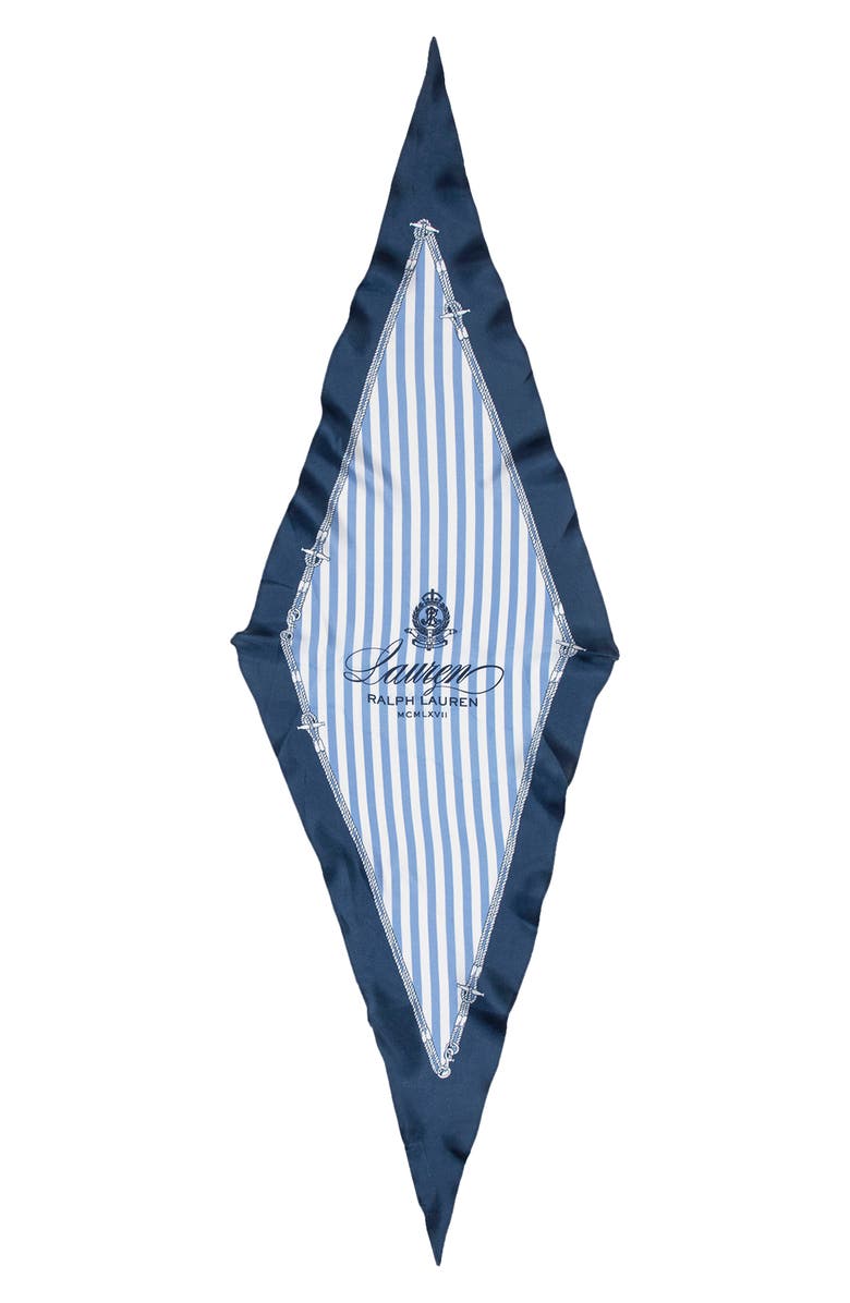 Lauren Ralph Lauren Small Nautical Silk Diamond Scarf, Alternate, color, Carson Blue