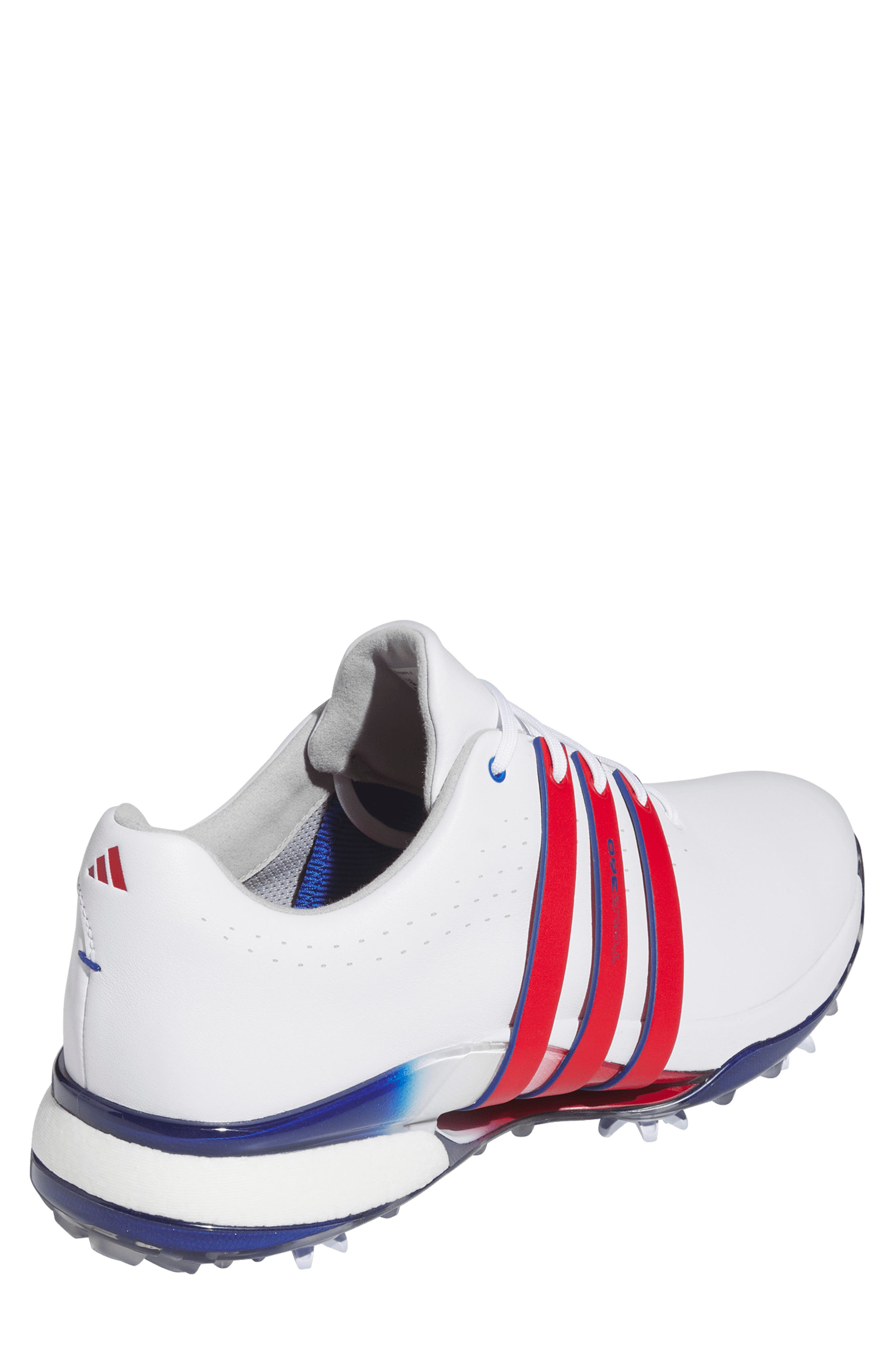 adidas Tour360 24 Golf Shoe, Alternate, color, White/ Scarlet/ Royal Blue