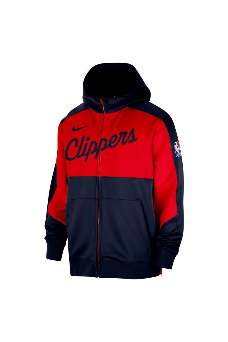 Men's Nike Navy LA Clippers Authentic On-Court Showtime Performance Full-Zip Hoodie, Alternate, color, Navy