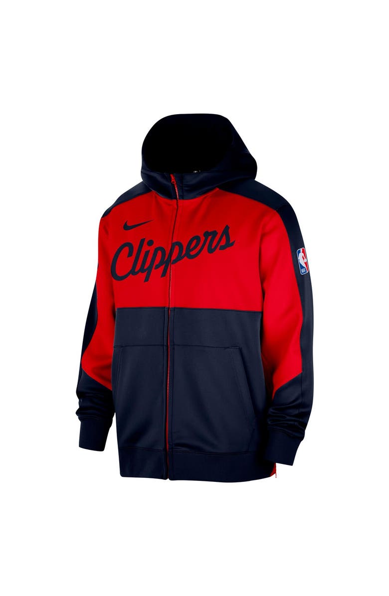 Nike Men's Nike Navy LA Clippers Authentic On-Court Showtime Performance Full-Zip Hoodie, Alternate, color, Navy