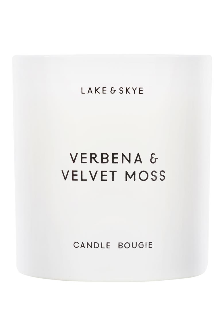 Verbena & Velvet Moss Scented Candle, Main, color, NO COLOR