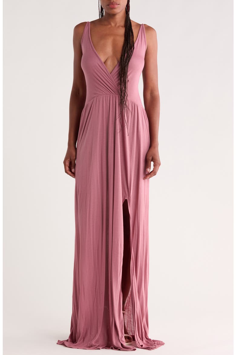 Sleeveless Maxi Dress, Main, color, DARK MAUVE