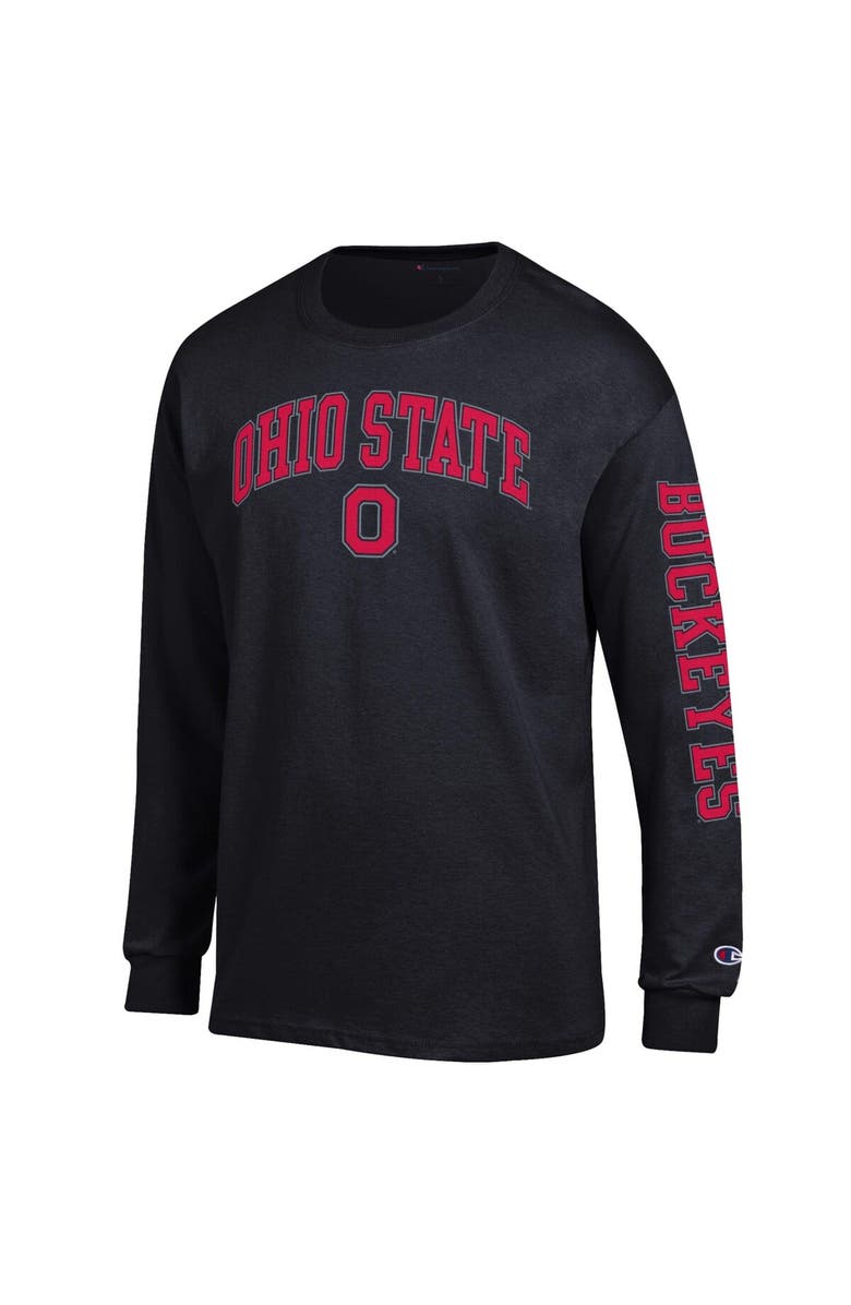 Champion Men's Champion  Black Ohio State Buckeyes Arch Over Logo 2-Hit Long Sleeve T-Shirt, Alternate, color, Black