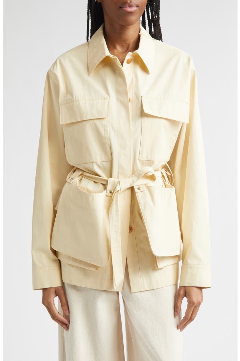 Coated Cotton Field Jacket, Main, color, BUTTER