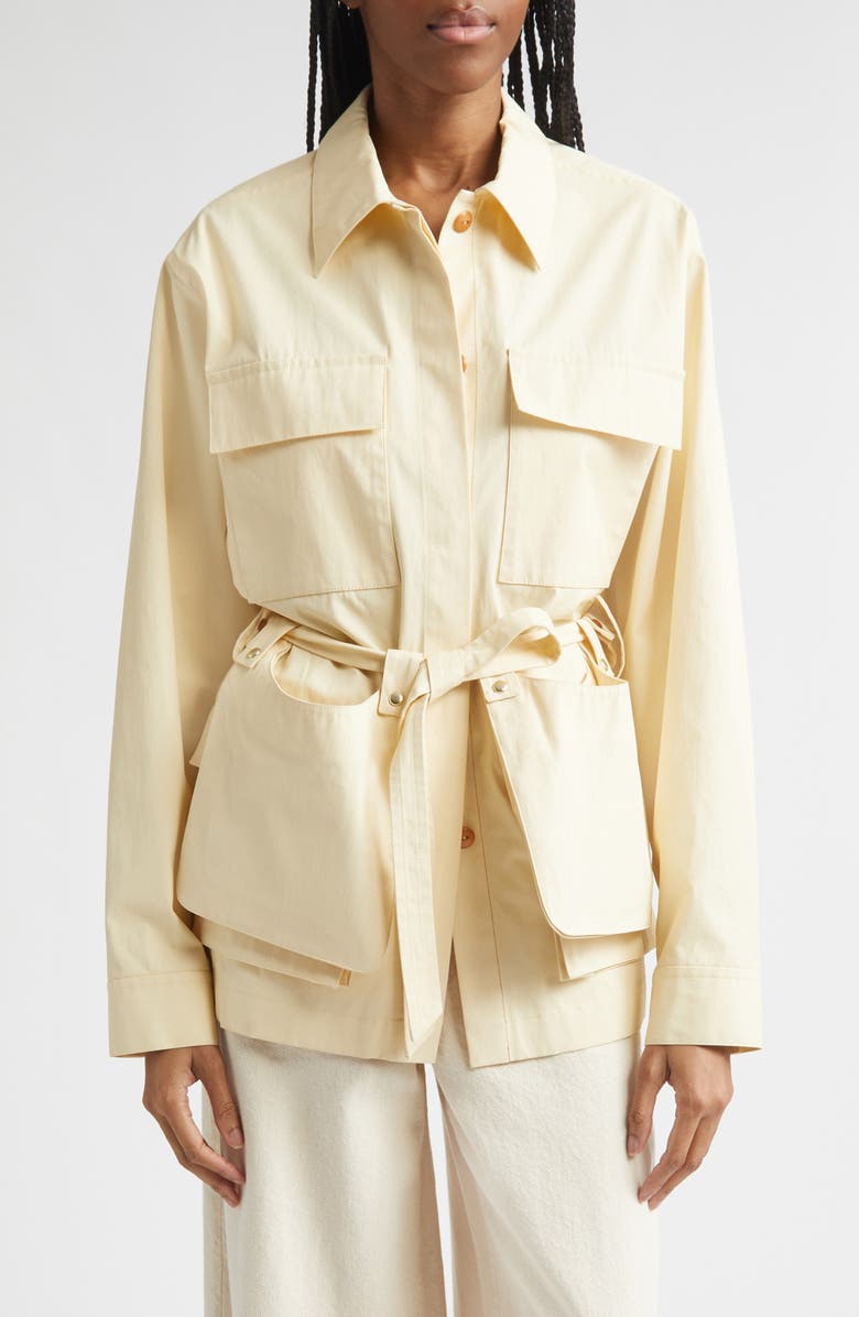 OSSOU Coated Cotton Field Jacket, Main, color, Butter