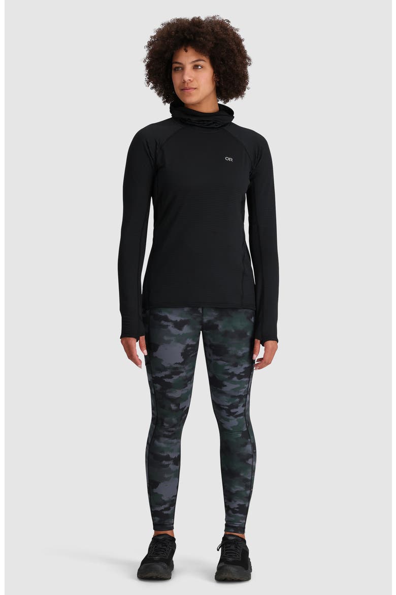 Vigor Grid Fleece Quarter Zip Hoodie, Alternate, color, BLACK