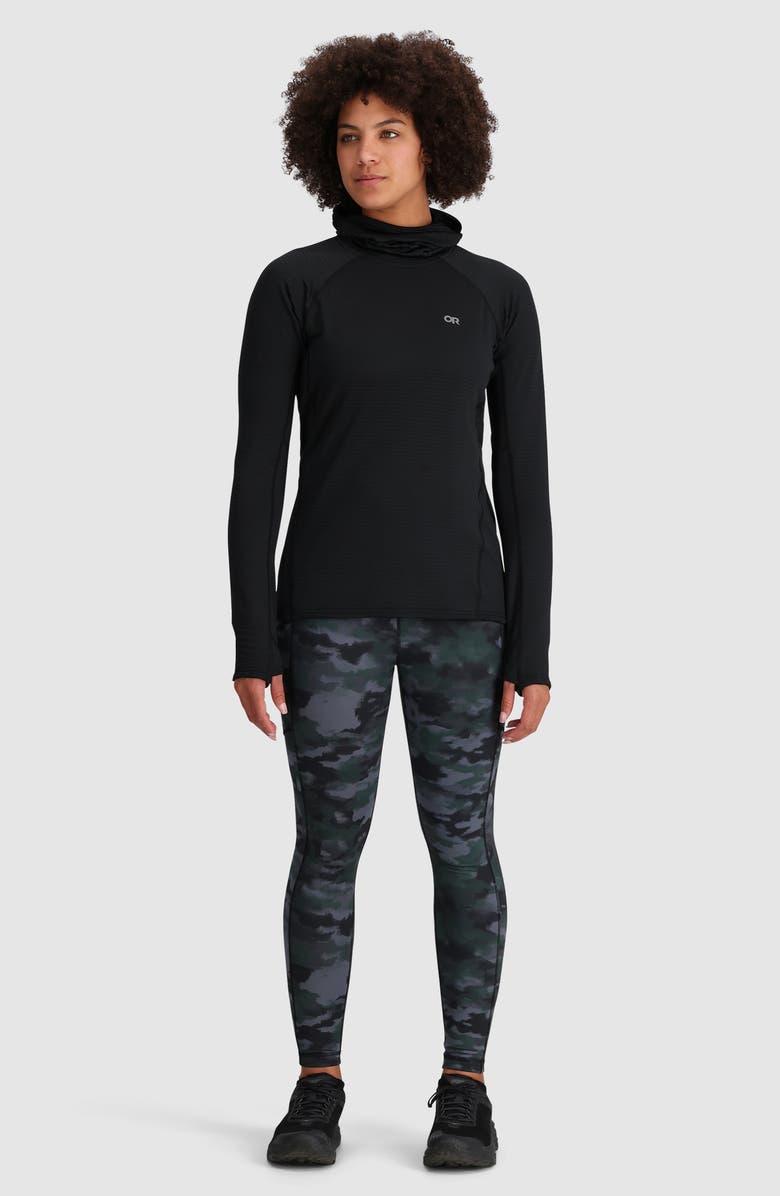 Outdoor Research Vigor Grid Fleece Quarter Zip Hoodie, Alternate, color, Black