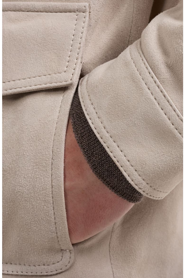 Suede Bomber Jacket, Alternate, color, SAND