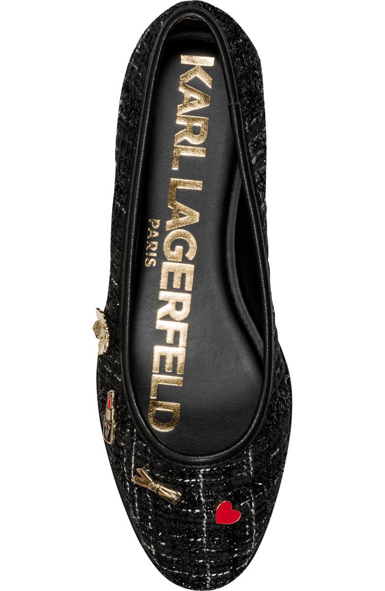KARL LAGERFELD PARIS Vadelle Tweed Ballet Flat, Alternate, color,