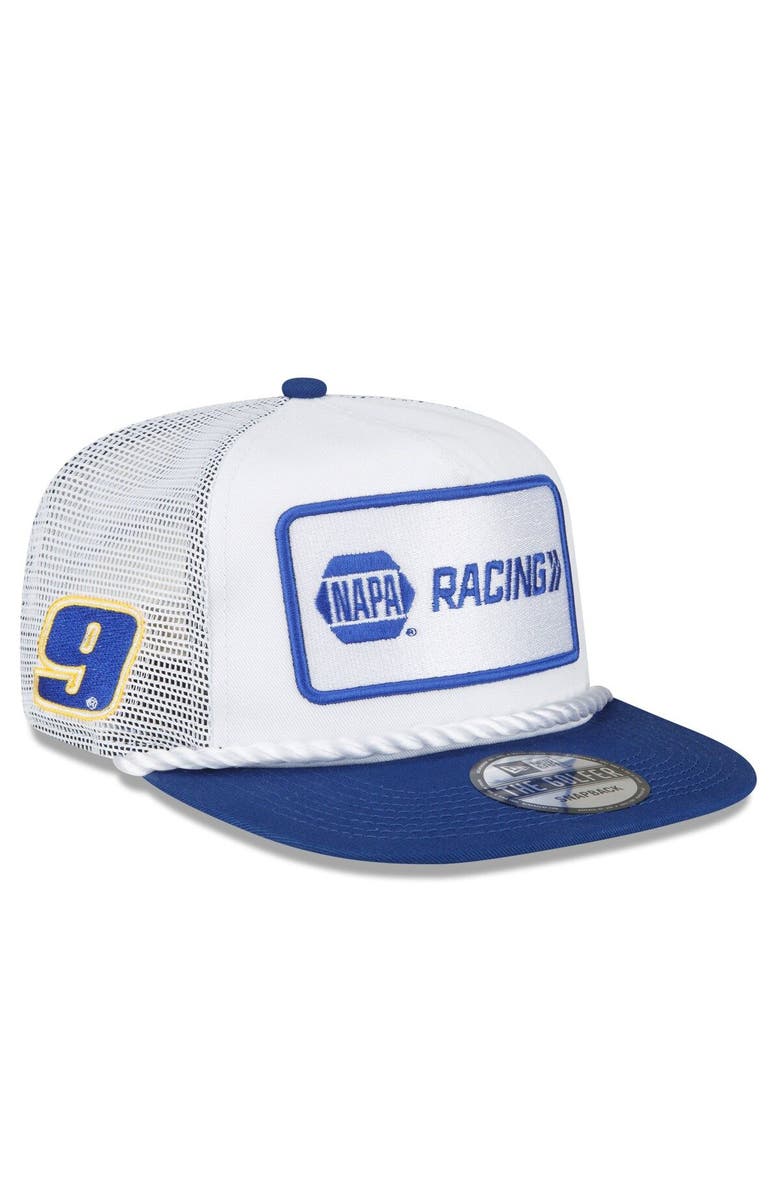 New Era Men's New Era White/Royal Chase Elliott NAPA Golfer Snapback Hat, Main, color, White