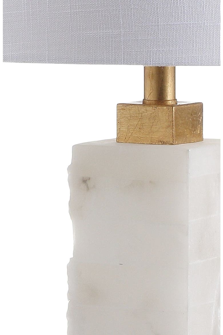 Eloise 23" Coastal Glam Alabaster/Metal LED Table Lamp, Alternate, color, White/Gold Painting