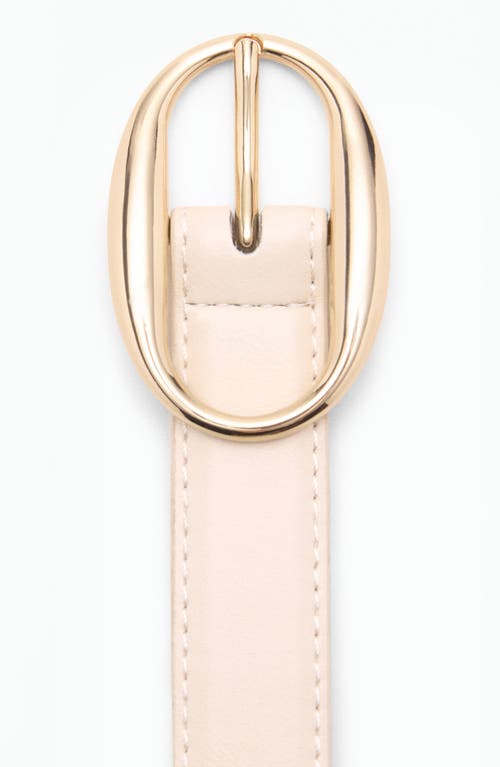 Mango Oval Bucket Faux Leather Belt In Neutral