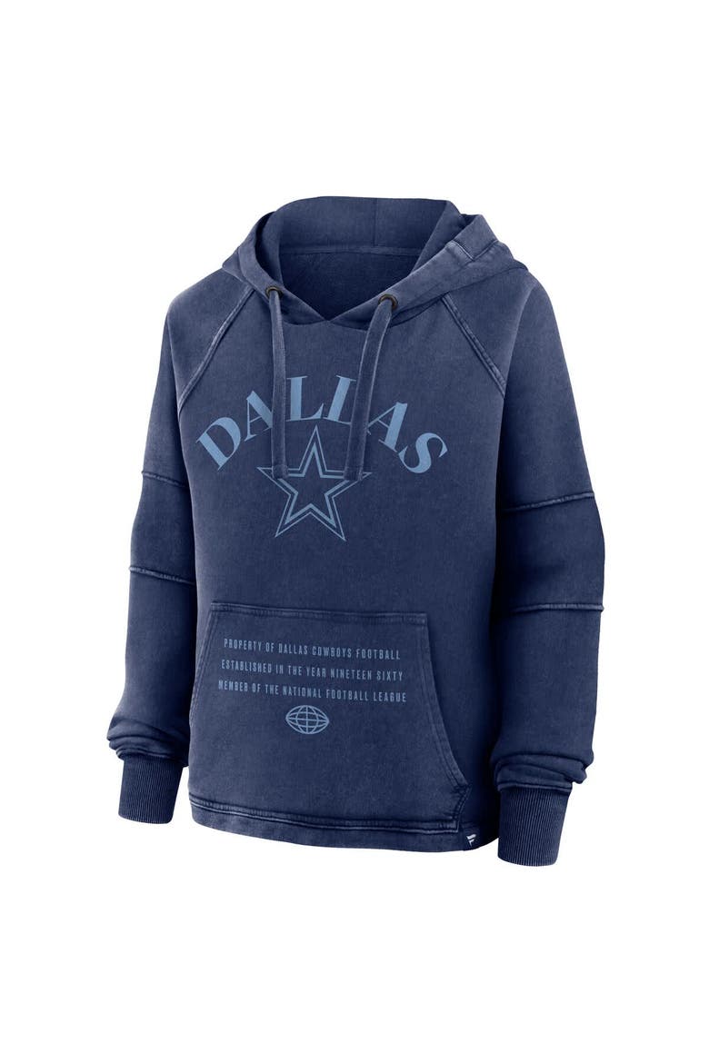 Women's Fanatics Navy Dallas Cowboys Oversized Raglan Gridiron Hoodie, Alternate, color, Navy
