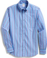 Brooks Brothers Friday Regular Fit Stripe Cotton Poplin Button-Down Shirt