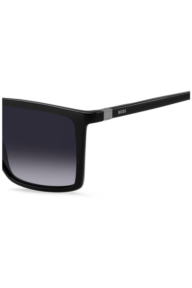 56mm Flat Top Sunglasses, Alternate, color, BLACK