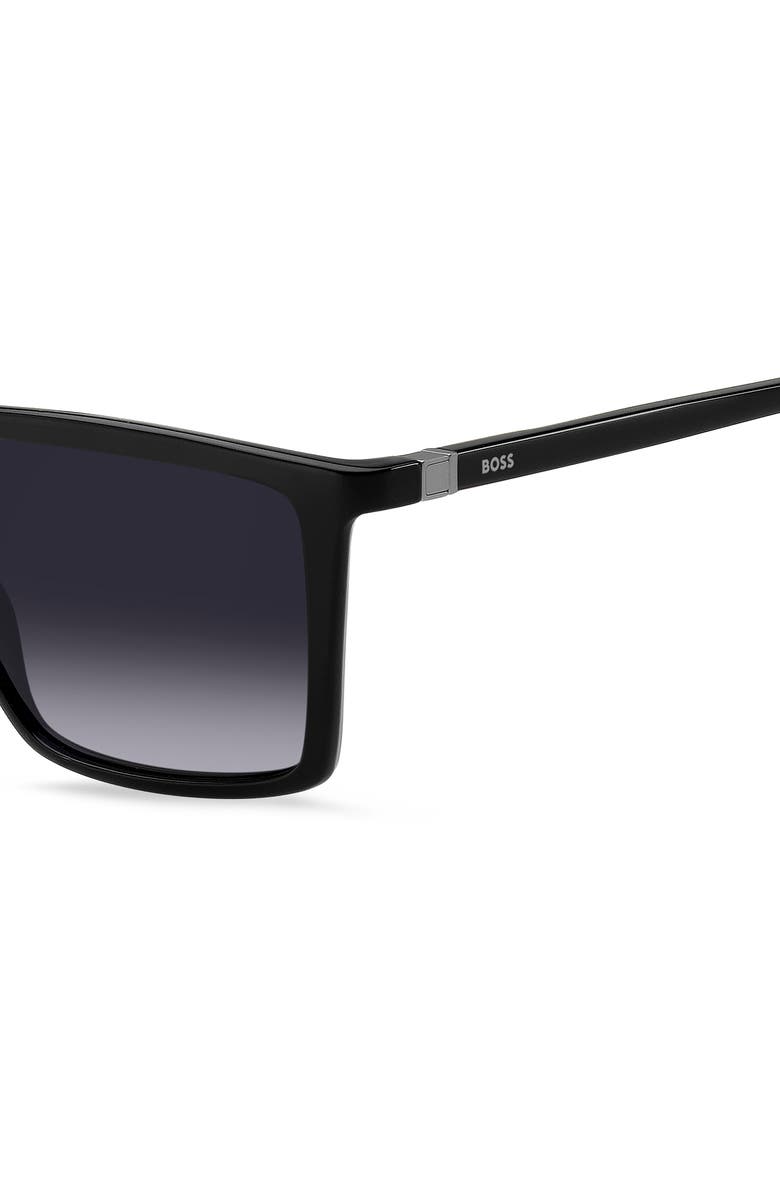 BOSS 56mm Flat Top Sunglasses, Alternate, color, Black