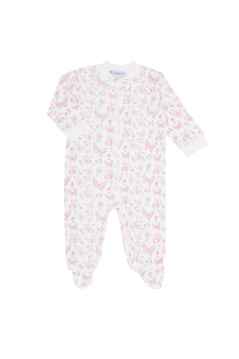 Butterflies Print Zipper Footie - Baby