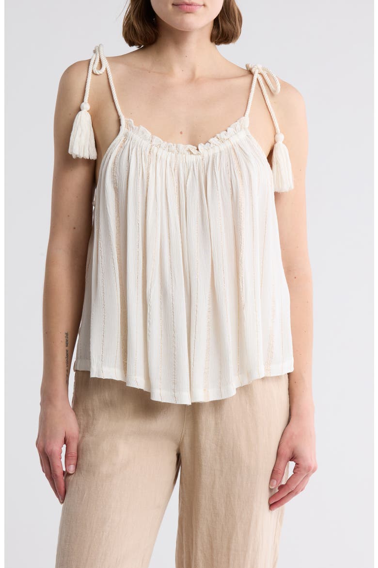Stripe Cover-Up Tank Top, Main, color, WHITE W/ STRIPE