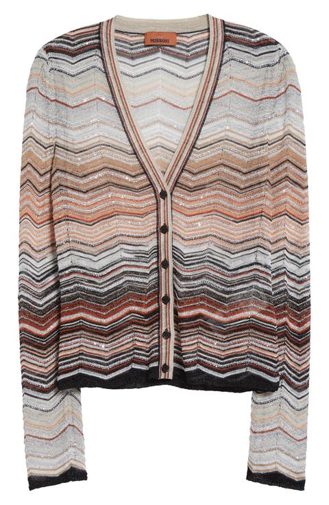 Zigzag Lamé Cardigan