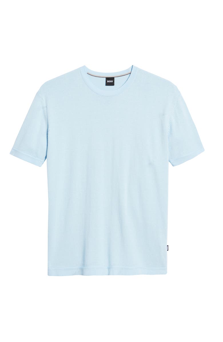 BOSS Tameo Cotton & Linen T-Shirt, Alternate, color, Light/ Pastel Blue