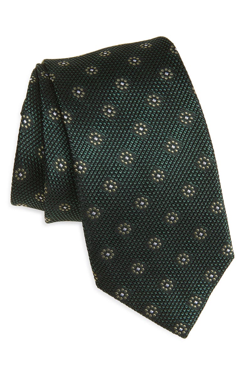 Bonobos Silk Medallion Tie, Main, color, Green
