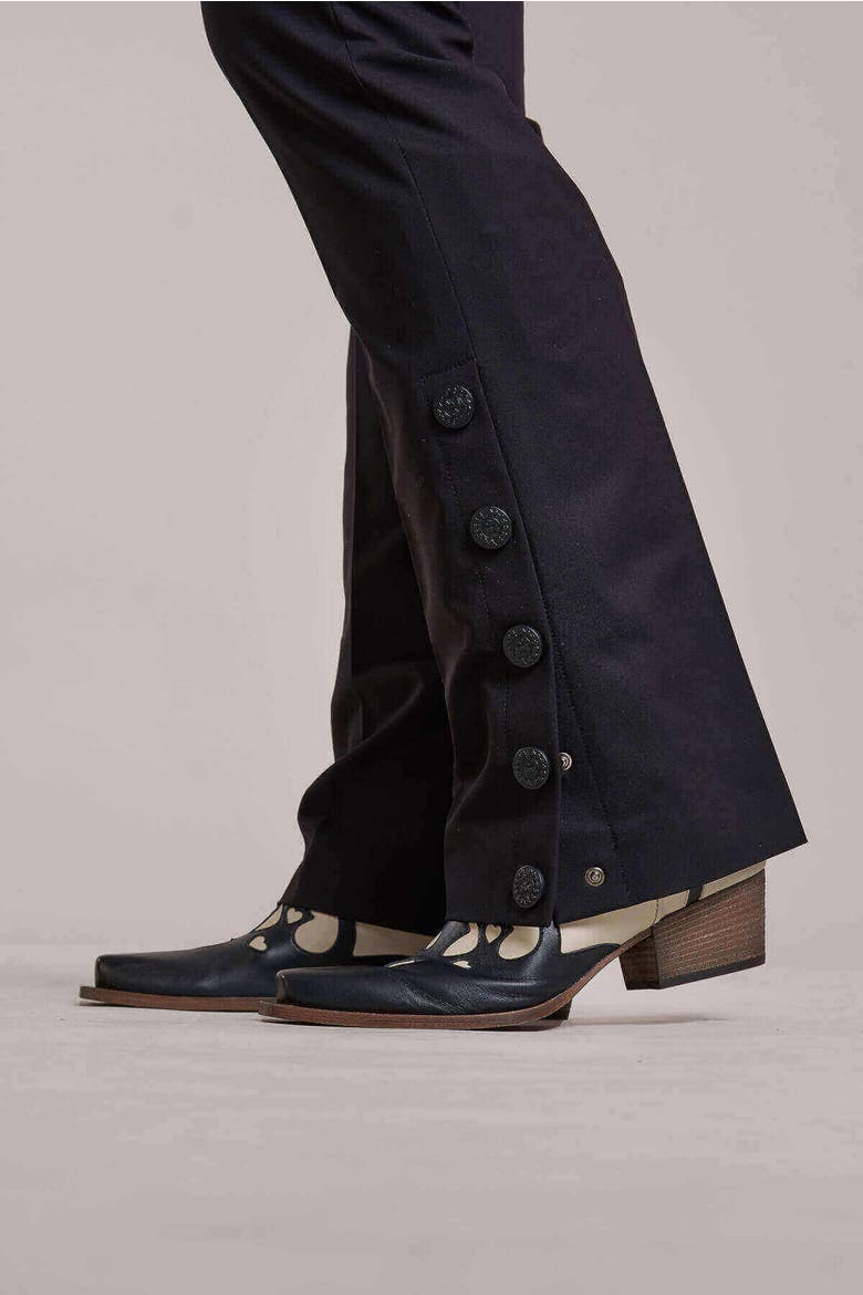 Stretch Trousers With Button Details, Alternate, color, Black