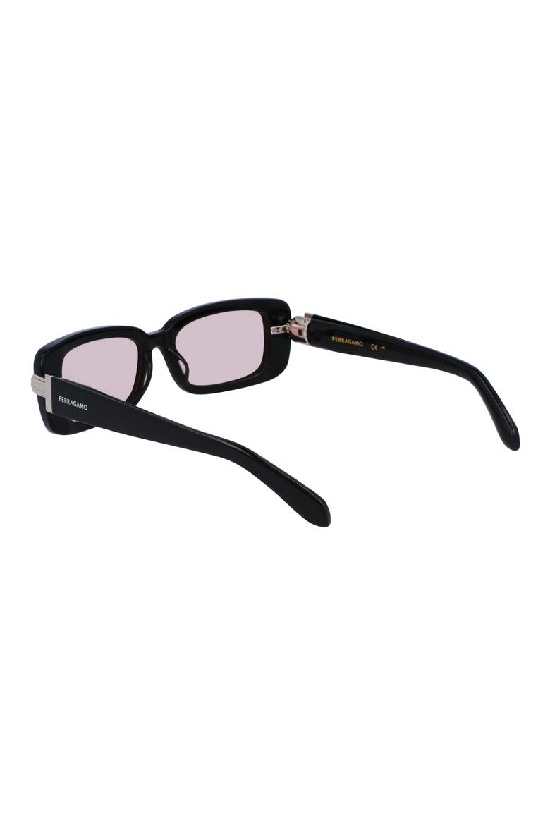 Gancini Evolution 52mm Rectangular Sunglasses, Alternate, color, BLACK/ PINK