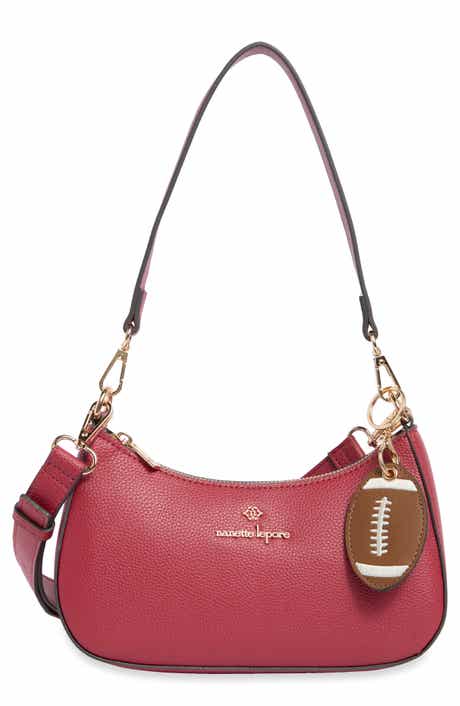 Convertible Faux Leather Baguette Shoulder Bag