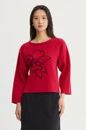 Ming Wang Soutache Cozy Knit Sweater