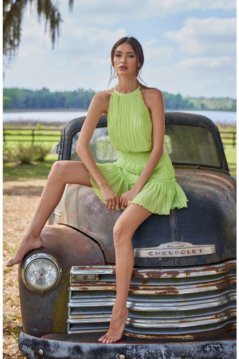 Kaylee Minidress, Alternate, color, CELERY JUICE