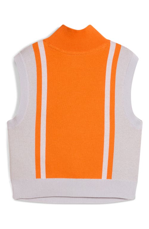 Puma Future Archive Jacquard Sleeveless Half Zip Knit Crop Top In Multi