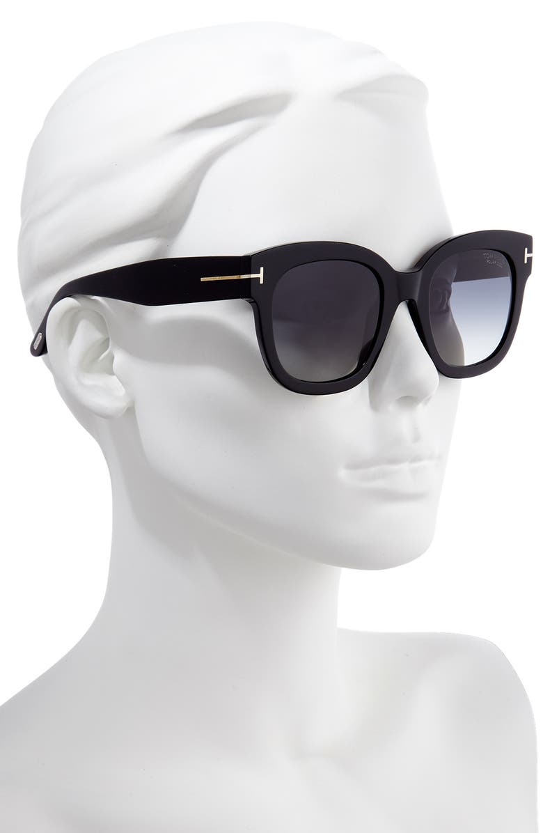 TOM FORD Beatrix 52mm Polarized Gradient Square Sunglasses, Alternate, color,