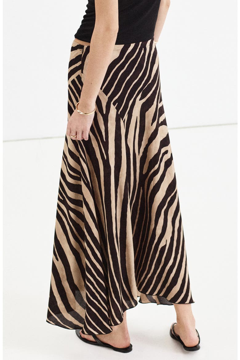 Asymmetric Midi Skirt, Alternate, color, BLACK