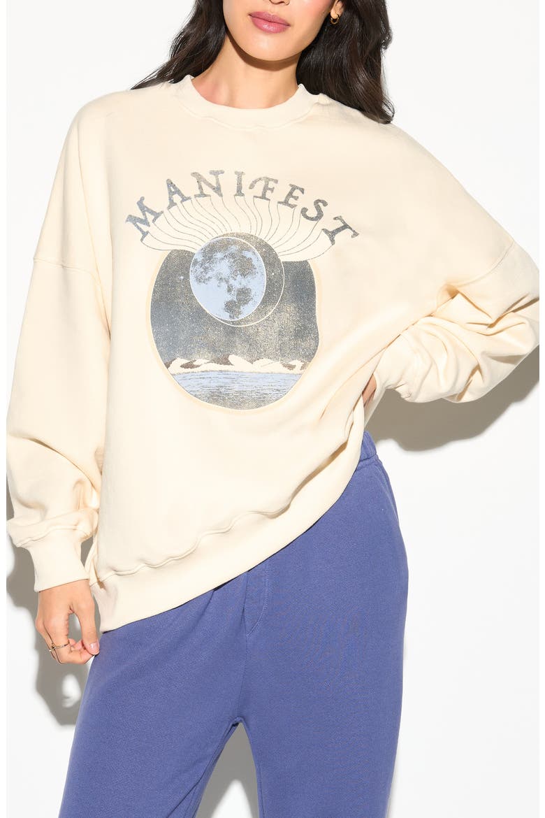 Moon Dunes Oversize Cotton Graphic Sweatshirt, Alternate, color, CANVAS