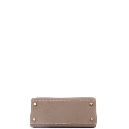 Pre-owned Hermes  Hermes Kelly Handbag Grey Togo With Gold Hardware 25 In Brown