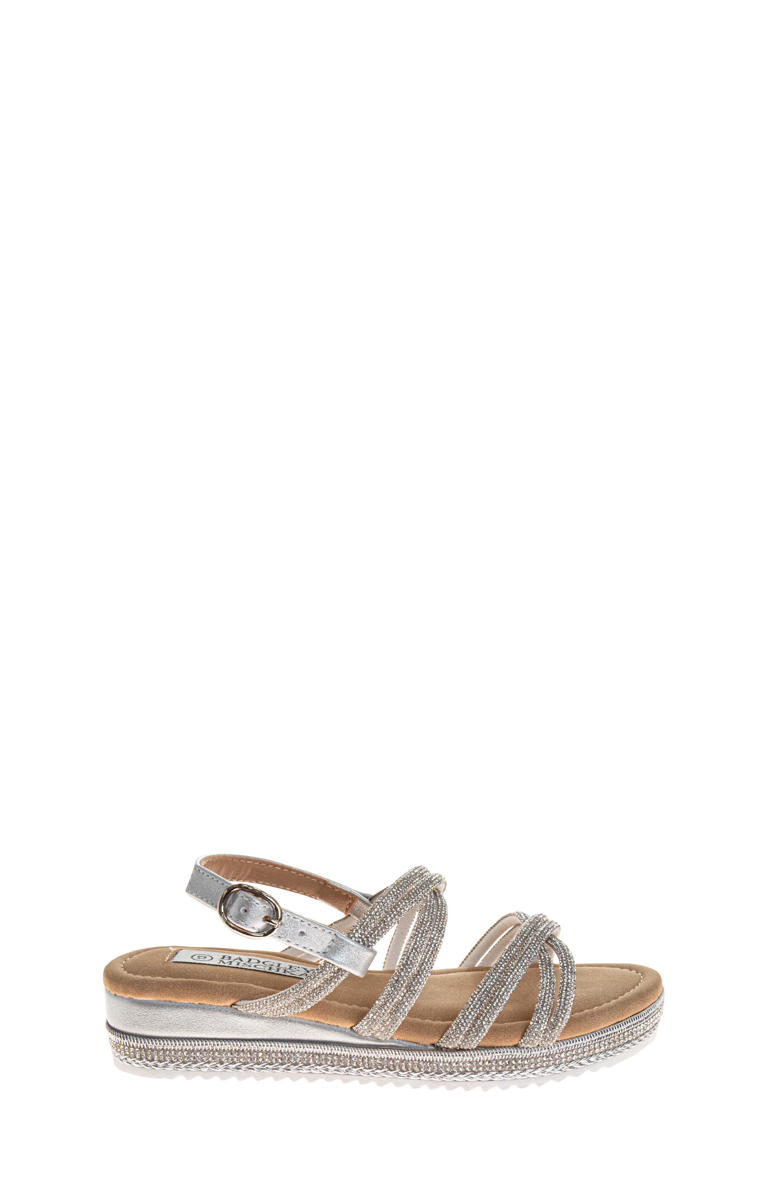 Badgley Mischka Collection Kids' Rhinestone Platform Sandal, Alternate, color, 