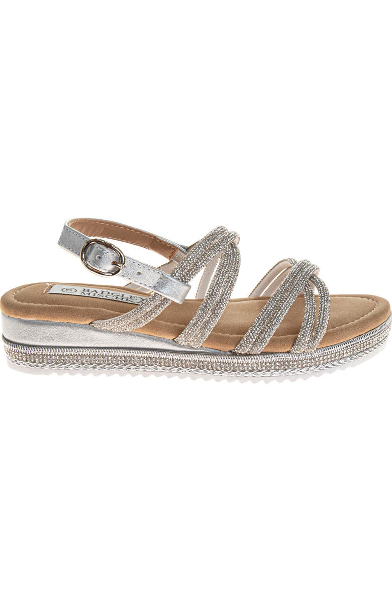 Badgley Mischka Collection Kids' Rhinestone Platform Sandal, Alternate, color,